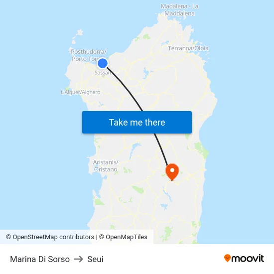 Marina Di Sorso to Seui map