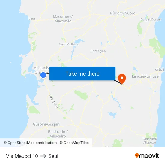 Via Meucci 10 to Seui map