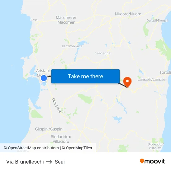 Brunelleschi Street to Seui map