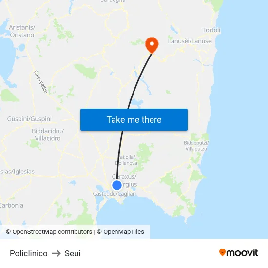 Polyclinic to Seui map