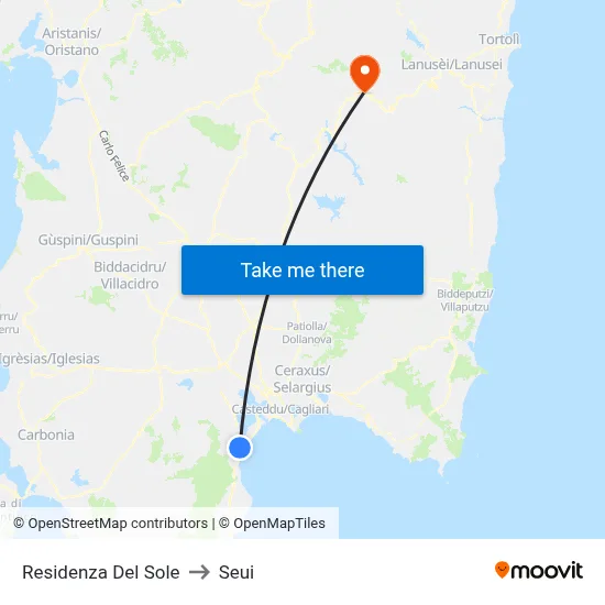 Sun Residence to Seui map