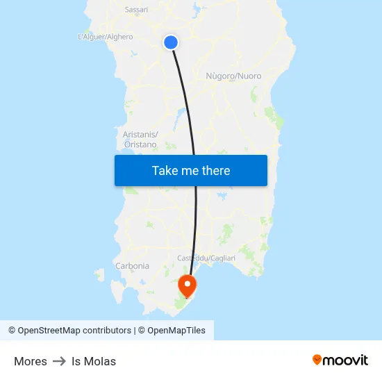 Mores to Is Molas map