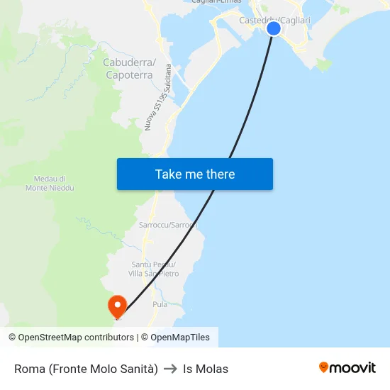 Roma (Opposite Health Pier) to Is Molas map