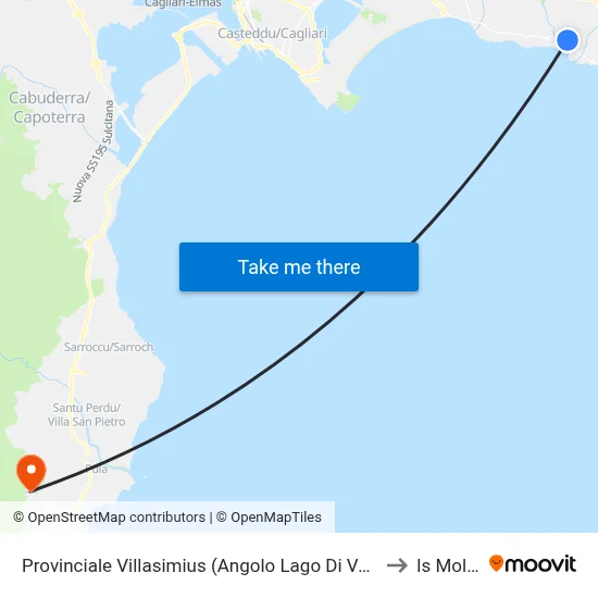 Provincial Villasimius (Corner Lake Varese) to Is Molas map