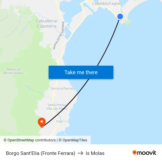 Borgo Sant'Elia (Opposite Ferrara) to Is Molas map