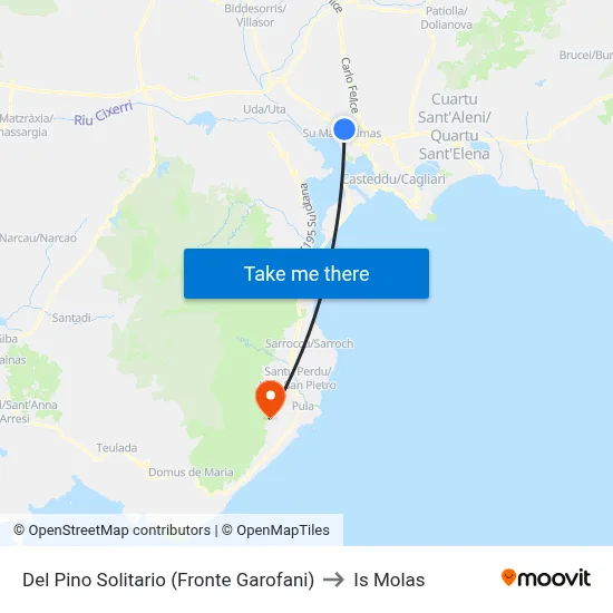 The Lone Pine (Opposite Garofani) to Is Molas map