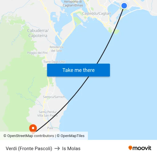 Verdi (Opposite Pascoli) to Is Molas map
