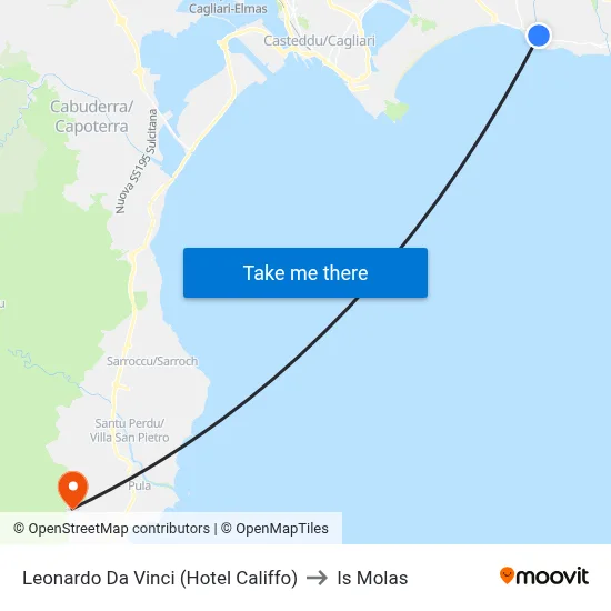 Leonardo Da Vinci (Hotel Califfo) to Is Molas map
