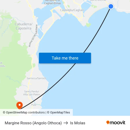 Margine Rosso (Corner of Othoca) to Is Molas map