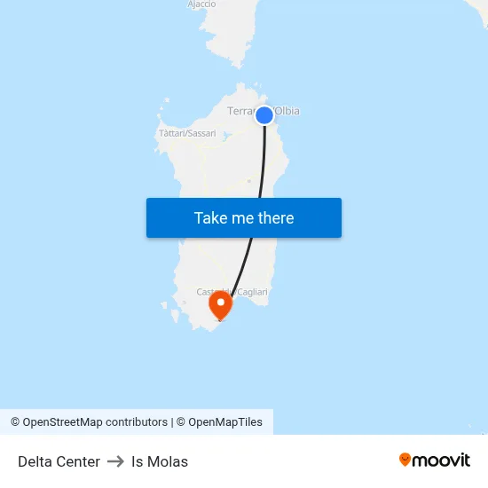 Delta Center to Is Molas map