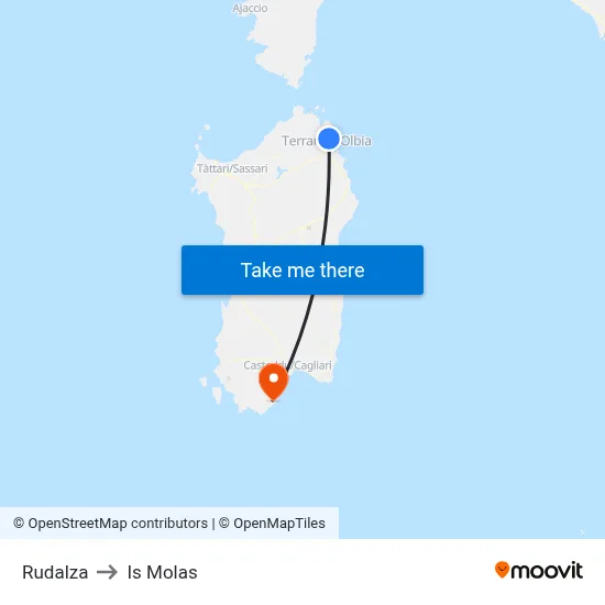 Rudalza to Is Molas map