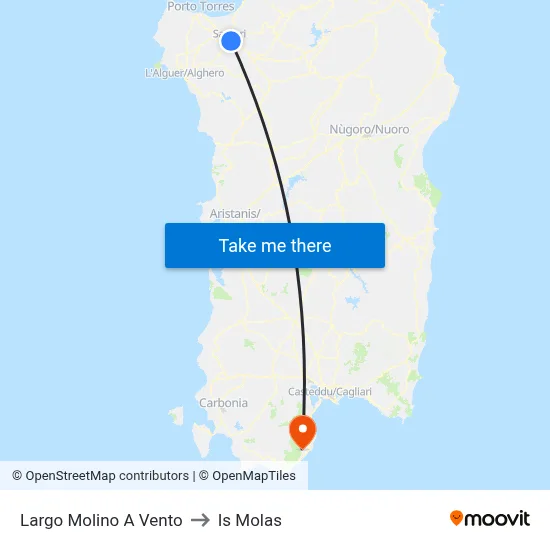 Windmill Square to Is Molas map