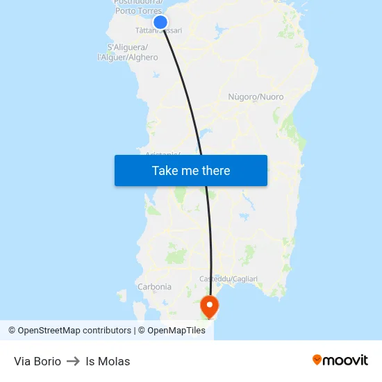 Via Borio to Is Molas map