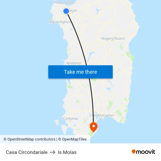 Detention Center to Is Molas map
