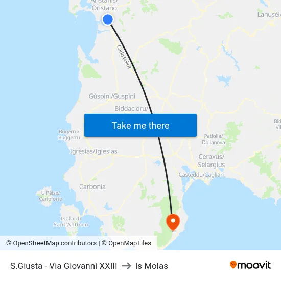 Santa Giusta - John XXIII Street to Is Molas map