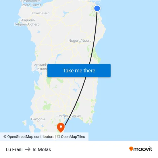 Lu Fraili to Is Molas map