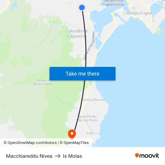 Macchiareddu Nivea to Is Molas map