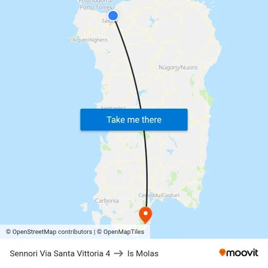 Sennori Via Santa Vittoria 4 to Is Molas map