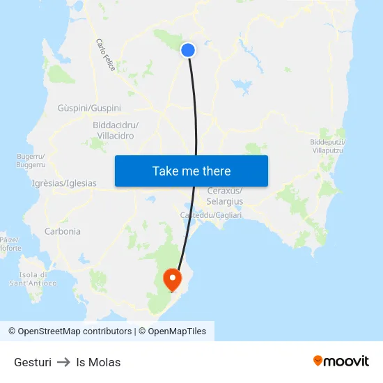 Gesturi to Is Molas map