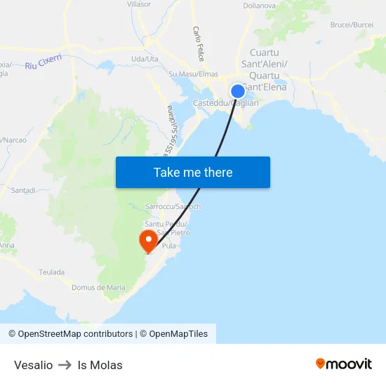 Vesalio to Is Molas map