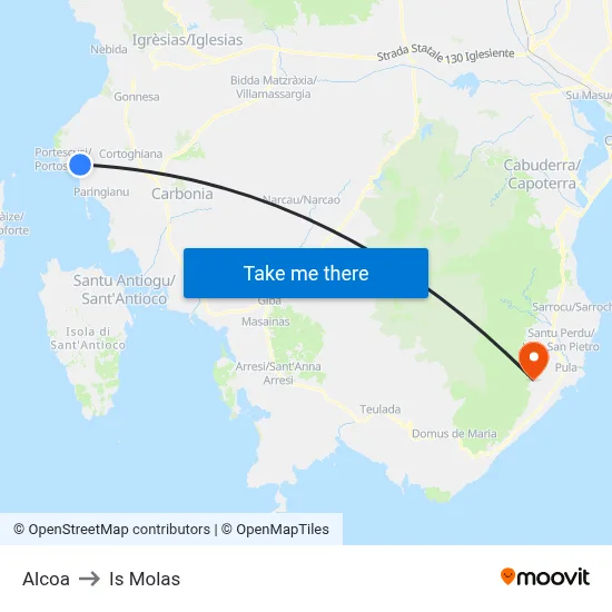 Alcoa to Is Molas map