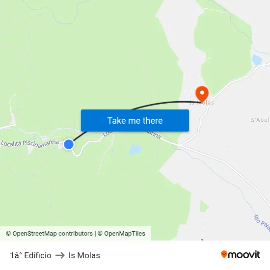 1st Building to Is Molas map