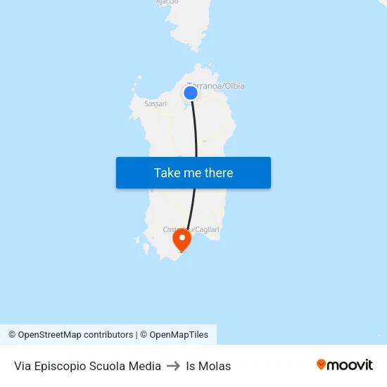 Episcopio Street Middle School to Is Molas map