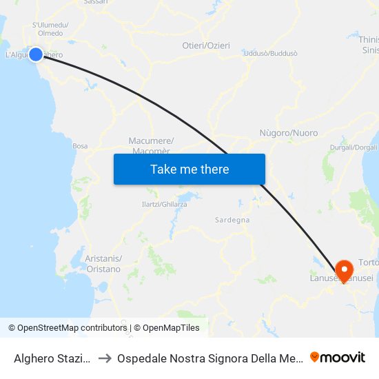 Alghero Stazione to Ospedale Nostra Signora Della Mercede map