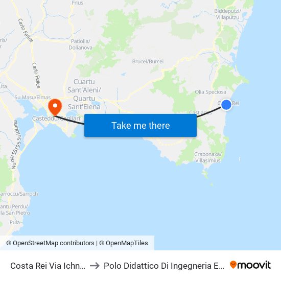 Costa Rei Via Ichnusa 138 to Polo Didattico Di Ingegneria E Architettura map