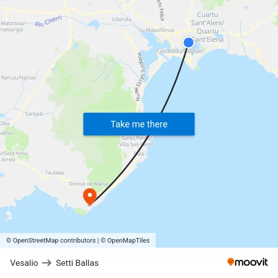 Vesalio to Setti Ballas map