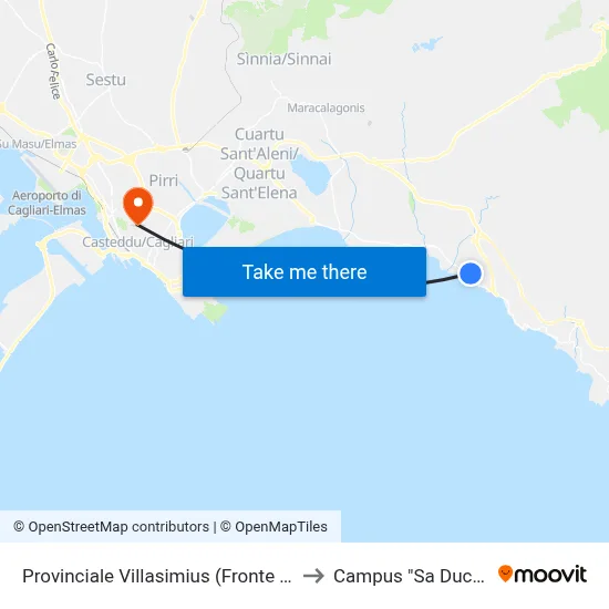 Villasimius Provincial Road (Opposite Camping) to "Sa Duchessa" Campus map