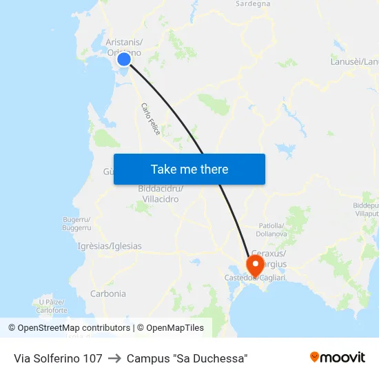 Solferino Street 107 to "Sa Duchessa" Campus map