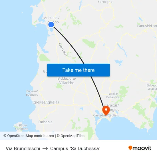Brunelleschi Street to "Sa Duchessa" Campus map
