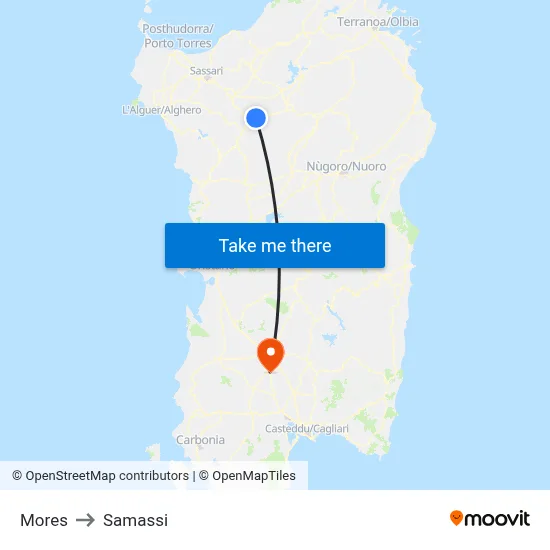 Mores to Samassi map