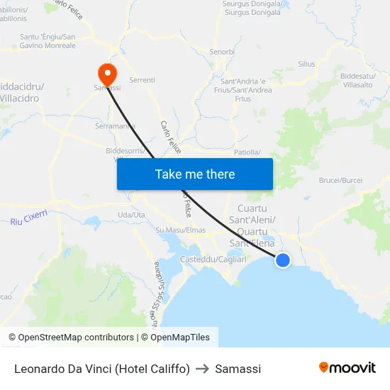 Leonardo Da Vinci (Hotel Califfo) to Samassi map