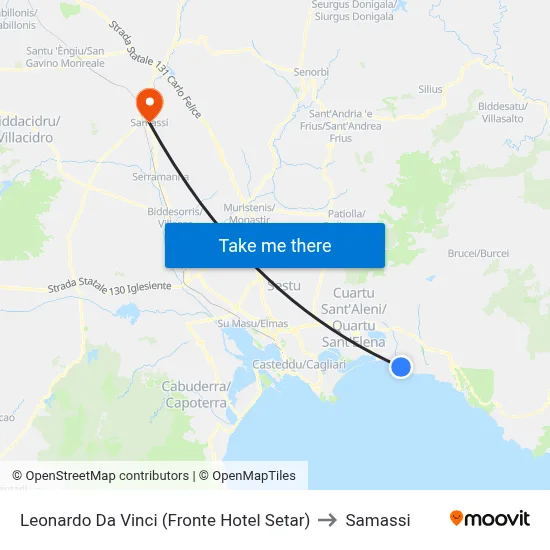 Leonardo Da Vinci (Opposite Hotel Setar) to Samassi map