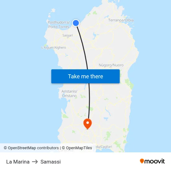 La Marina to Samassi map