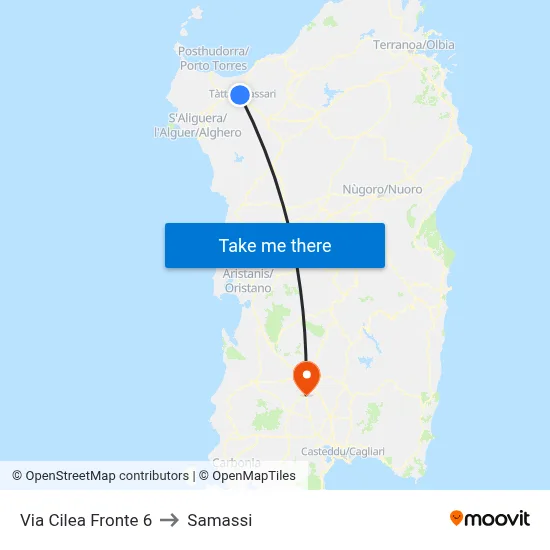 6 Cilea Street Front to Samassi map