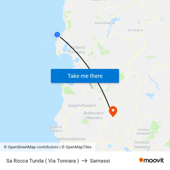 Sa Rocca Tunda (Tonnara Street) to Samassi map