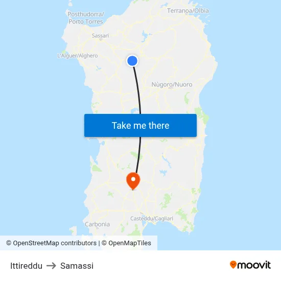 Ittireddu to Samassi map