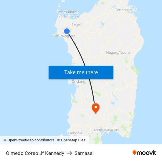 Olmedo Corso Jf Kennedy to Samassi map