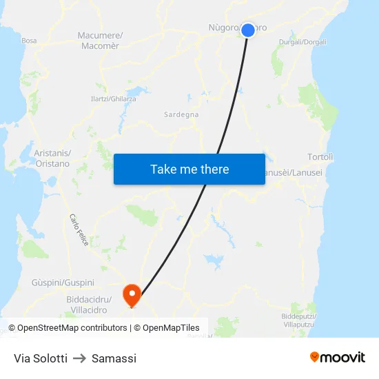 Solotti Street to Samassi map