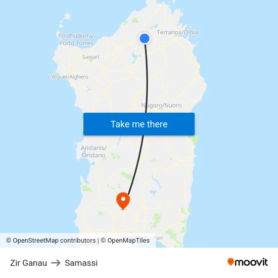 Zir Ganau to Samassi map