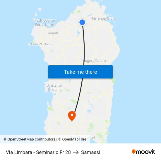 28 Via Limbara - Seminary to Samassi map