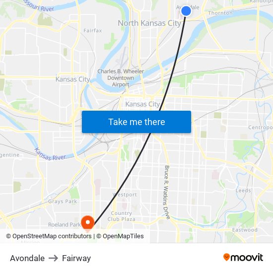 Avondale to Fairway map