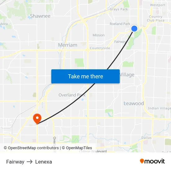 Fairway to Lenexa map
