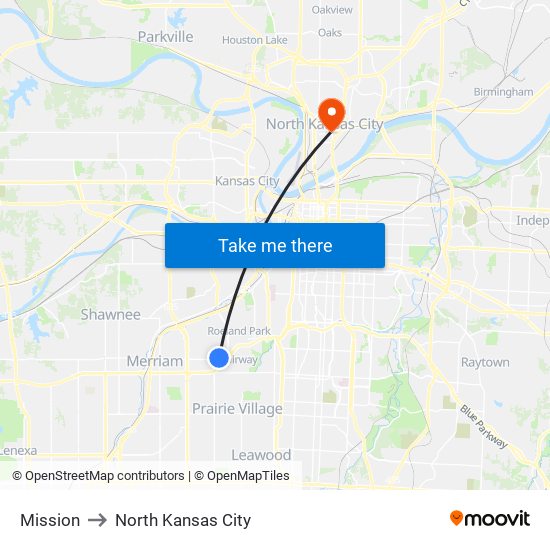 Mission to North Kansas City map