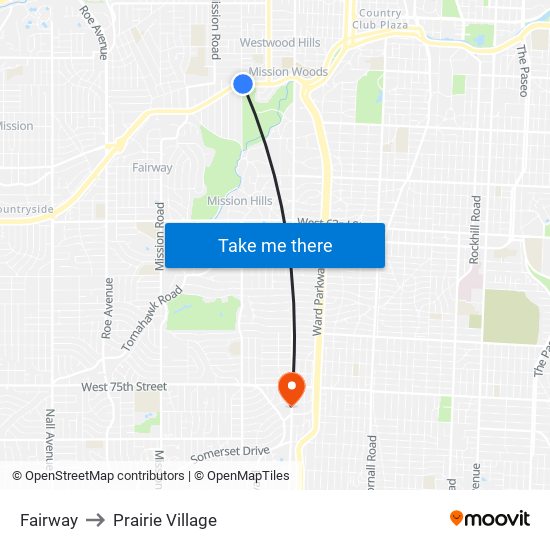 Fairway to Prairie Village map