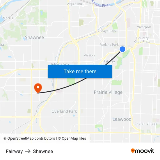 Fairway to Shawnee map