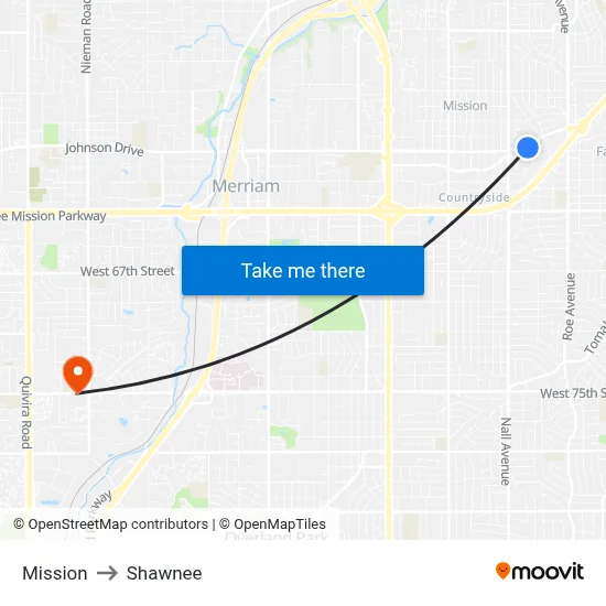 Mission to Shawnee map